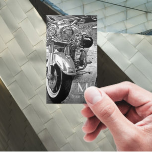 Carte De Visite Motocyclette noir et blanc