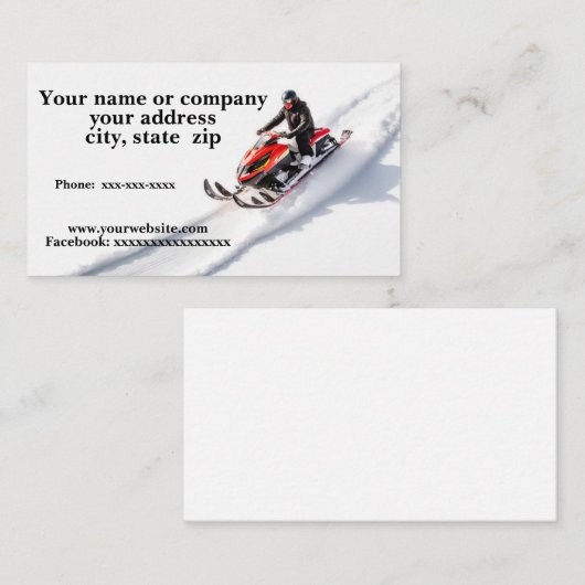 Carte De Visite Motoneige (Devant / Derrière)
