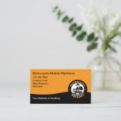 Carte De Visite Motorcycle Mobile Mechanic Business Card (Debout devant)