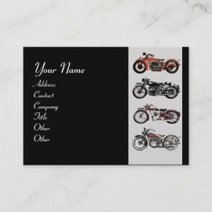 Carte De Visite MOTOS ANCIENNES rouge noir gris