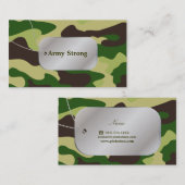 Carte De Visite Mots clés PixDezines Green Camouflage+Chien (Devant / Derrière)