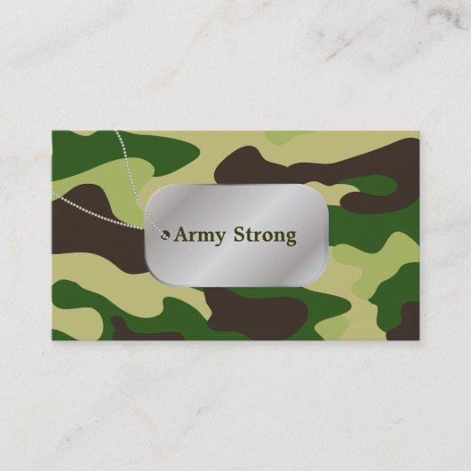 Carte De Visite Mots clés PixDezines Green Camouflage+Chien (Devant)