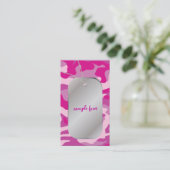 Carte De Visite Mots-clés PixDezines Sassy Pink Camo+Dog (Debout devant)