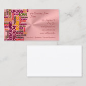 Carte De Visite Mots motivationnels #1 positivité, chrome rose (Devant / Derrière)