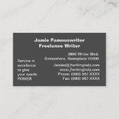 Carte De Visite Mots Ont Écrivains Power Chalkboard, ZSSG (Dos)