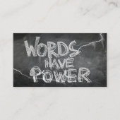 Carte De Visite Mots Ont Écrivains Power Chalkboard, ZSSG (Devant)
