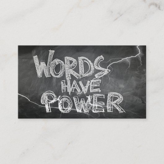 Carte De Visite Mots Ont Écrivains Power Chalkboard, ZSSG (Devant)