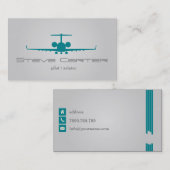 Carte De Visite Mouche grise d'aviateur d'hôtesse de ciel pilote (Devant / Derrière)