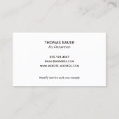 Carte De Visite Mouches de pêche à la mouche, pêcheur professionne (Dos)