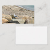 Carte De Visite mouette sur rochers au bord de la plage (Devant / Derrière)