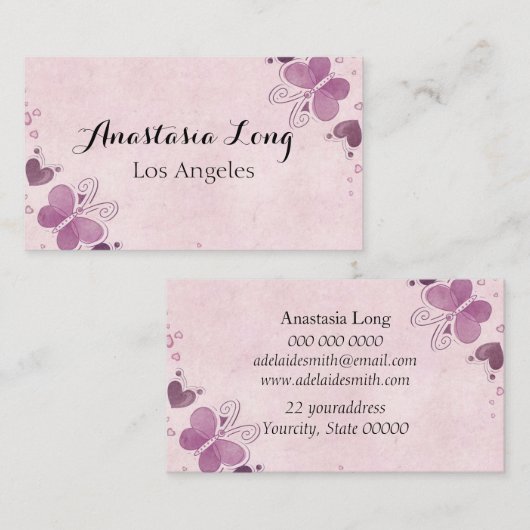 Carte De Visite Mouette violette moderne (Devant / Derrière)