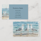 Carte De Visite Mouettes à la plage Ocean Sea Water Art Graphic (Devant / Derrière)