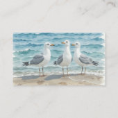Carte De Visite Mouettes à la plage Ocean Sea Water Art Graphic (Dos)