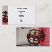 Carte De Visite Moulin à café sur nappe rouge (Devant / Derrière)