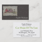 Carte De Visite Moulin à vent et vache de grange (Devant / Derrière)