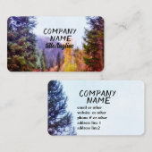 Carte De Visite mountain pine trees fall nature art outdoors (Devant / Derrière)