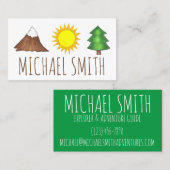 Carte De Visite Mountain Sunshine Pine Tree Camping Woods Explorer (Devant / Derrière)