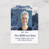 Carte De Visite Mountains Alpine Home Memorial Pocket Keepsake (Dos)