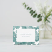 Carte De Visite Mousse de mer turquoise Monnaie Aquarelle Abstrait (Debout devant)