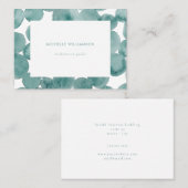 Carte De Visite Mousse de mer turquoise Monnaie Aquarelle Abstrait (Devant / Derrière)