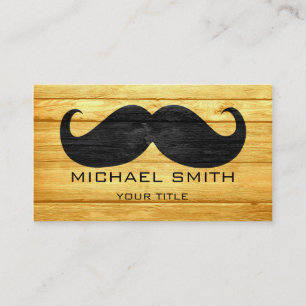Carte De Visite Moustache bois Vintage #3
