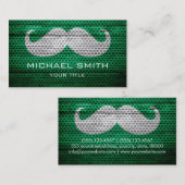 Carte De Visite Moustache drôle sur la texture bois (Devant / Derrière)