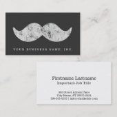 Carte De Visite Moustache gris-clair (style d'impression (Devant / Derrière)