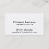 Carte De Visite Moustache gris-clair (style d'impression (Dos)