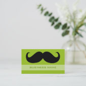 Carte De Visite Moustache noire drôle et citron vert simple (Debout devant)