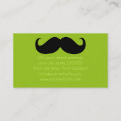 Carte De Visite Moustache noire drôle et citron vert simple (Dos)