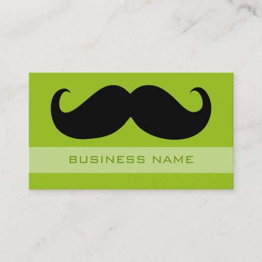 Carte De Visite Moustache noire drôle et citron vert simple (Devant)