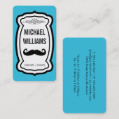 Carte De Visite Moustache / Stripes (bleu) (Devant / Derrière)