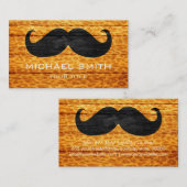 Carte De Visite Moustache sur le léopard Wood Texture #2 (Devant / Derrière)