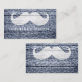 Carte De Visite Moustache sur le léopard Wood Texture #3 (Devant / Derrière)