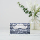 Carte De Visite Moustache sur le léopard Wood Texture #3 (Debout devant)