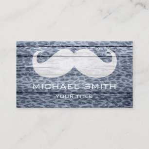 Carte De Visite Moustache sur le léopard Wood Texture #3