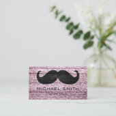 Carte De Visite Moustache sur le léopard Wood Texture #5 (Debout devant)
