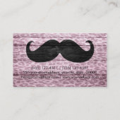 Carte De Visite Moustache sur le léopard Wood Texture #5 (Dos)