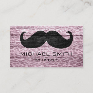 Carte De Visite Moustache sur le léopard Wood Texture #5