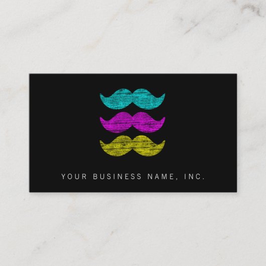 Carte De Visite Moustaches de CMY (style d'impression (Devant)