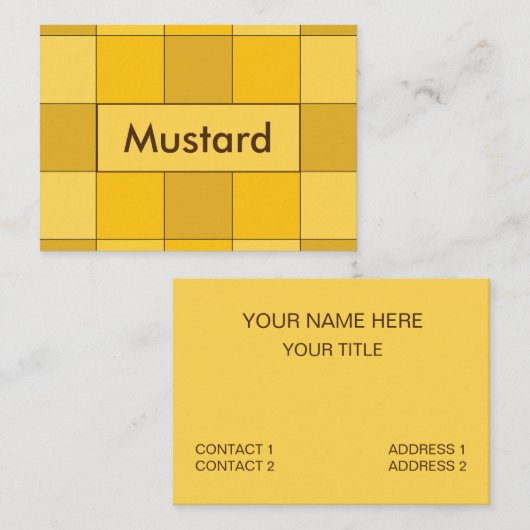 Carte De Visite Moustard jaune (Devant / Derrière)