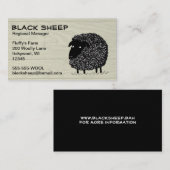 Carte De Visite Mouton noir sur Arrière - plan de style bois Faux (Devant / Derrière)
