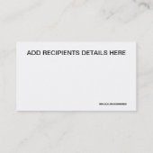 Carte De Visite Mouvement hilare de maison (Dos)