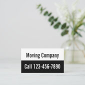 Carte De Visite Moving Company Black and White Promotionnels (Debout devant)