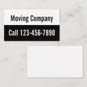 Carte De Visite Moving Company Black and White Promotionnels (Devant / Derrière)