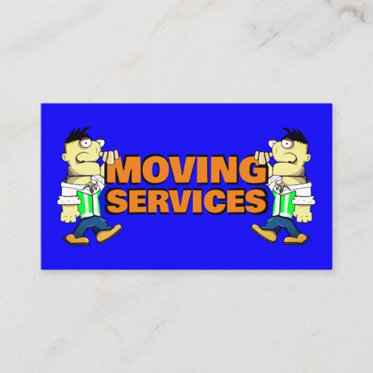 Carte De Visite Moving Services Société Mobilier Chauffage Camionn (Devant)