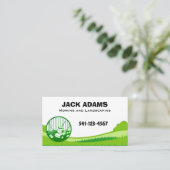 Carte De Visite Mowing and Landscaping Business Card (Debout devant)
