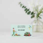 Carte De Visite Mowing and Landscaping Business Card (Debout devant)