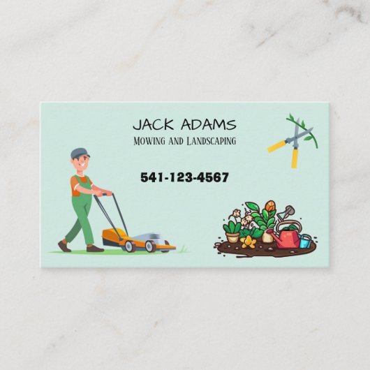 Carte De Visite Mowing and Landscaping Business Card (Devant)