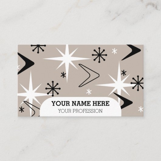 Carte De Visite Moyen Siècle moderne Boomerangs Taupe (Devant)